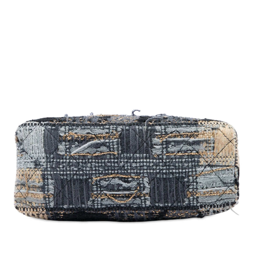 Multicolor Quadrato Sac boîte Tweed Noir