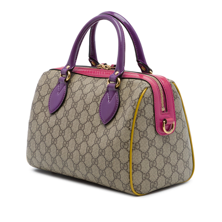 Édition limitée Multicolor Boston Sac Petit GG Supreme Violet