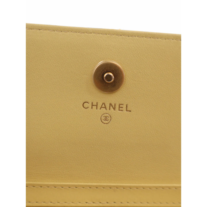 Chanel CC Matelassé Pochette avec chaîne Cuir d'agneau Jaune – vue 5 – GABY PARIS