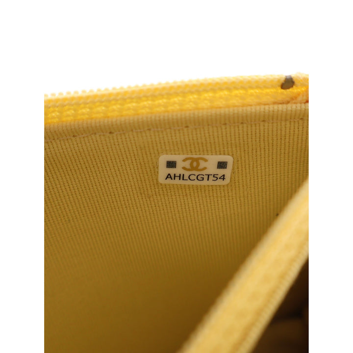 Chanel CC Matelassé Pochette avec chaîne Cuir d'agneau Jaune – vue 8 – GABY PARIS