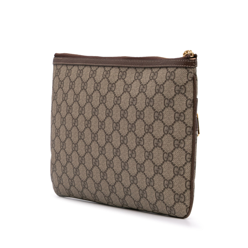 Large GG Supreme Ophidia Web Clutch Brown - Gaby Paris
