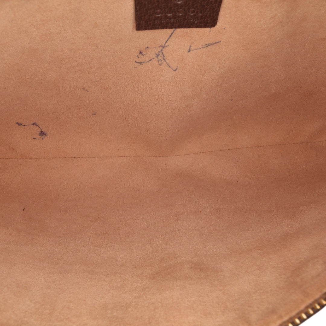 GG Supreme Web Ophidia Clutch Brown - Gaby Paris