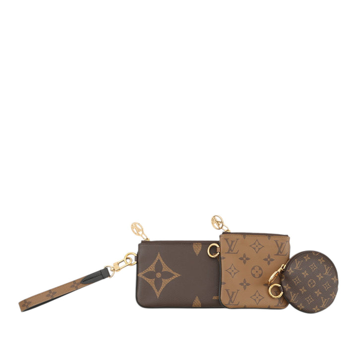 Giant Trio Pochette Set Monogram Reverse Marron