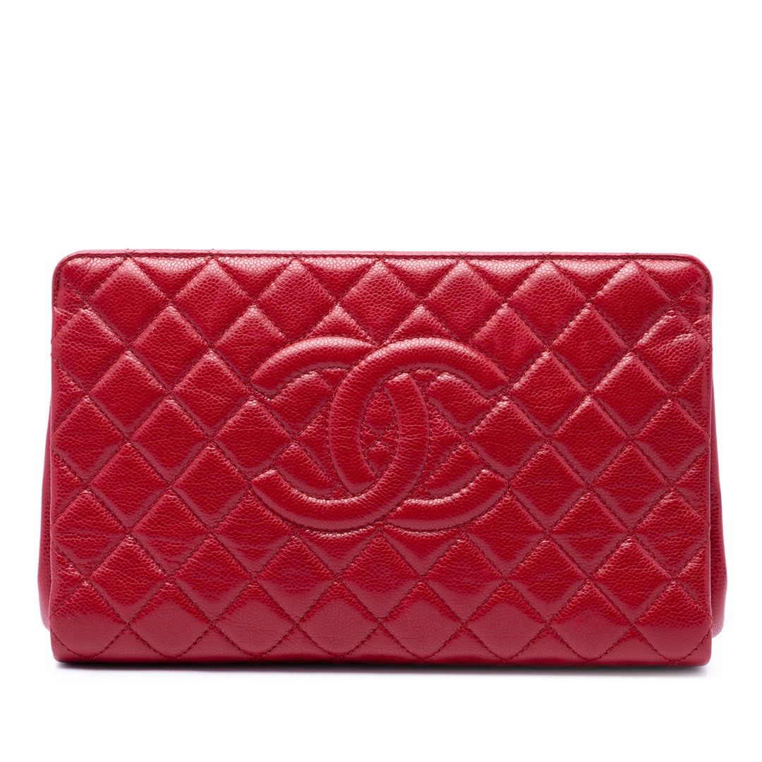 Chanel CC Matelassé Caviar Frame Pochette