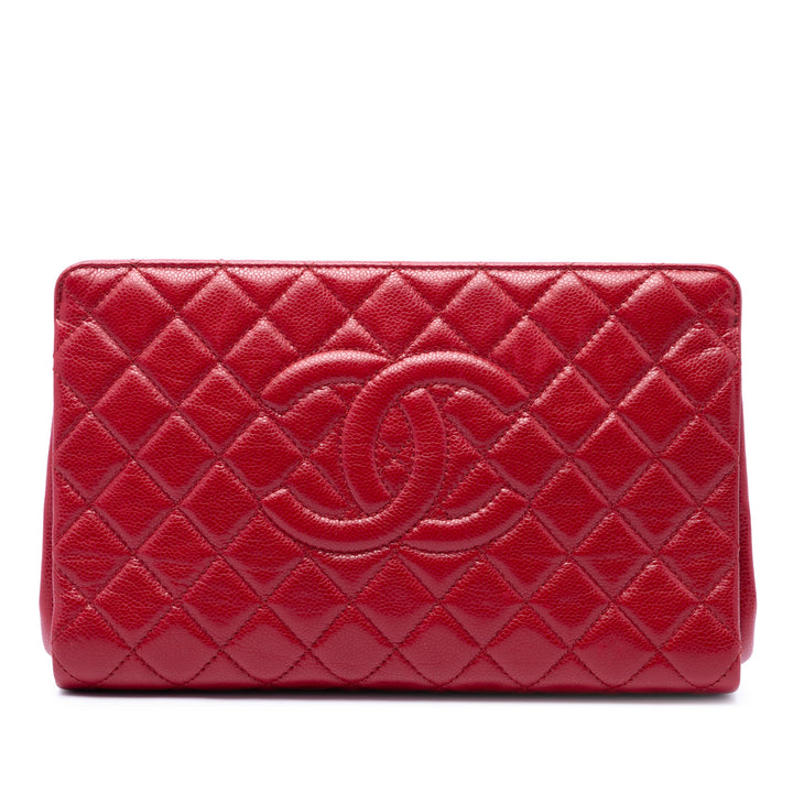 Chanel CC Matelassé Caviar Frame Pochette