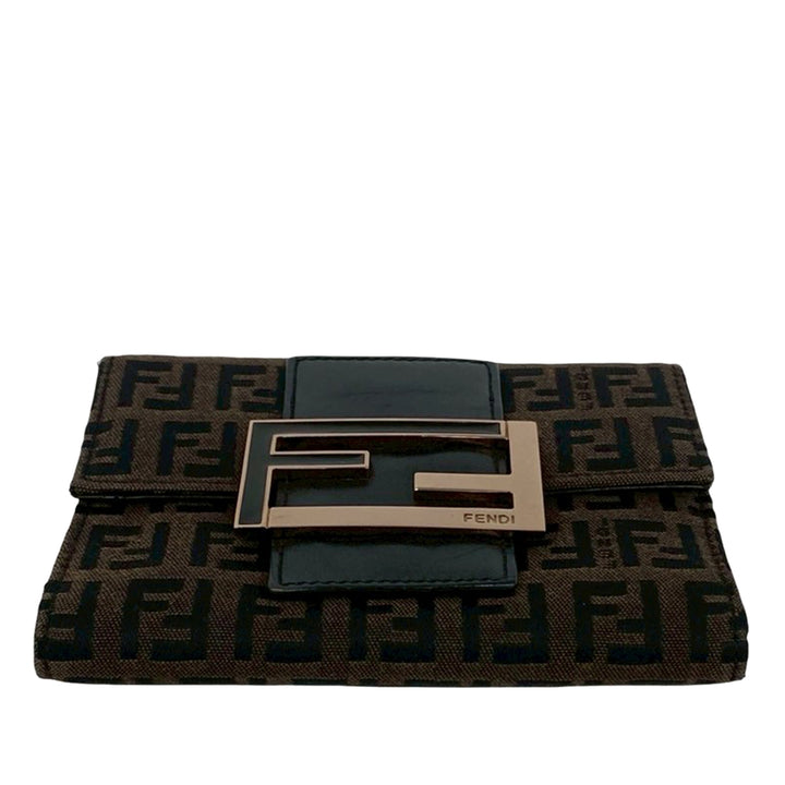 Fendi Zucchino Trois volets Portefeuille Marron – vue 3 – GABY PARIS