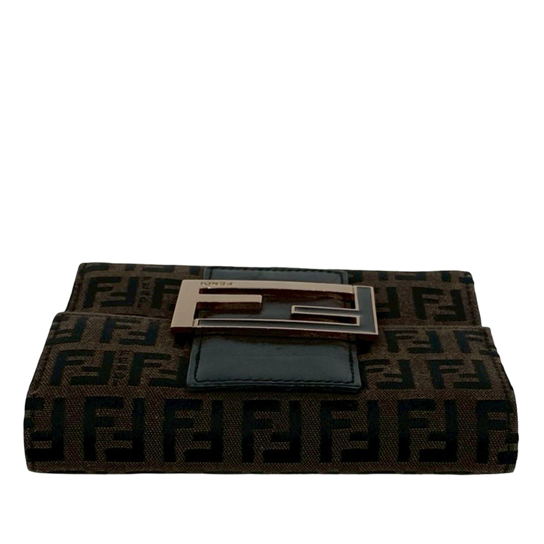 Fendi Zucchino Trois volets Portefeuille Marron – vue 4 – GABY PARIS