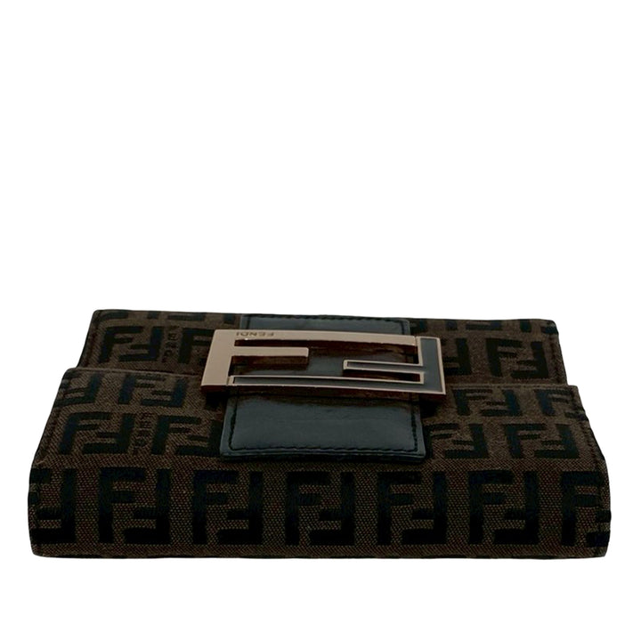 Fendi Zucchino Trois volets Portefeuille Marron – vue 4 – GABY PARIS