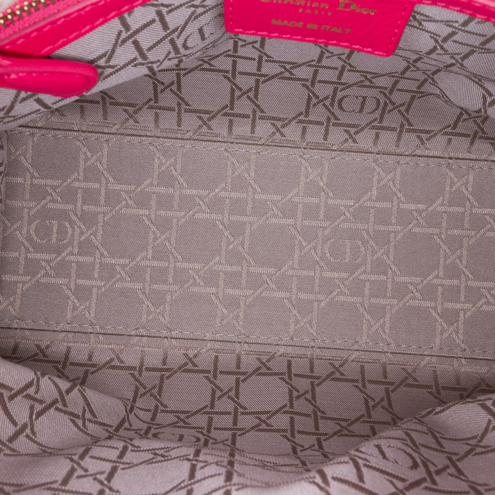 Medium Lambskin Cannage Lady Dior Pink - Gaby Paris