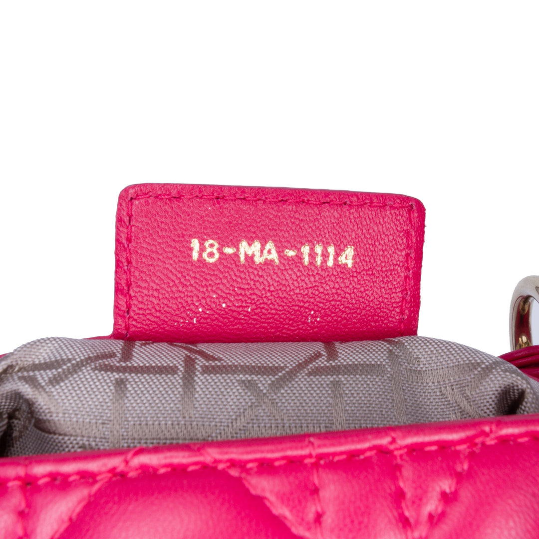 Medium Lambskin Cannage Lady Dior Pink - Gaby Paris