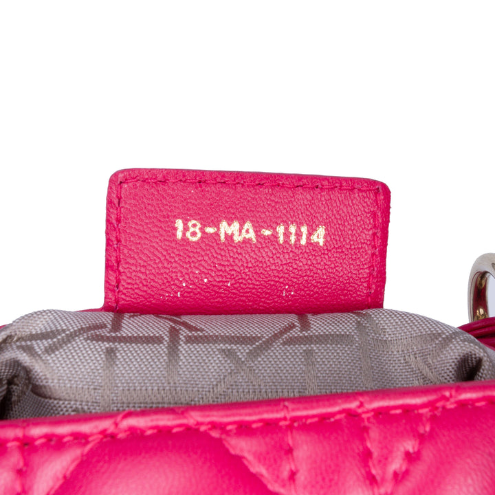 Medium Lambskin Cannage Lady Dior Pink - Gaby Paris