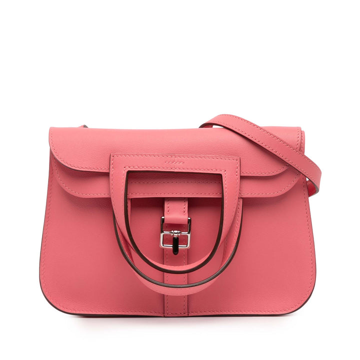 Hermès Sac à main Halzan 22 Swift Mini Rose – vue principale – GABY PARIS