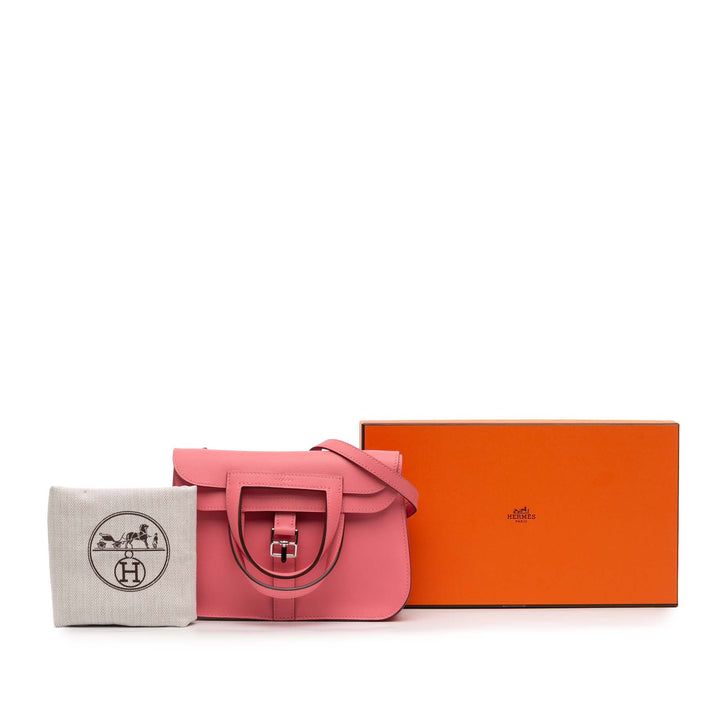 Hermès Sac à main Halzan 22 Swift Mini Rose – vue 12 – GABY PARIS