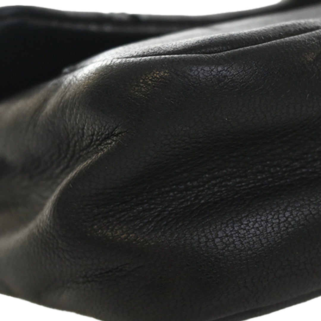 Oversized CC Diamond Stitch à rabat Cuir de veau Noir
