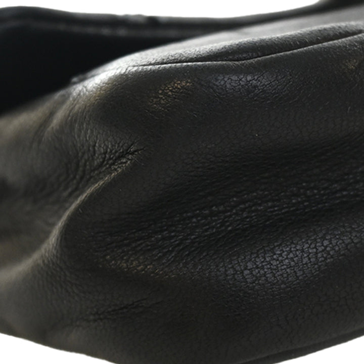 Oversized CC Diamond Stitch à rabat Cuir de veau Noir