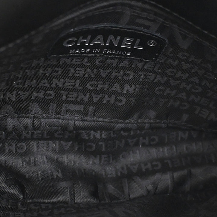 Oversized CC Diamond Stitch à rabat Cuir de veau Noir