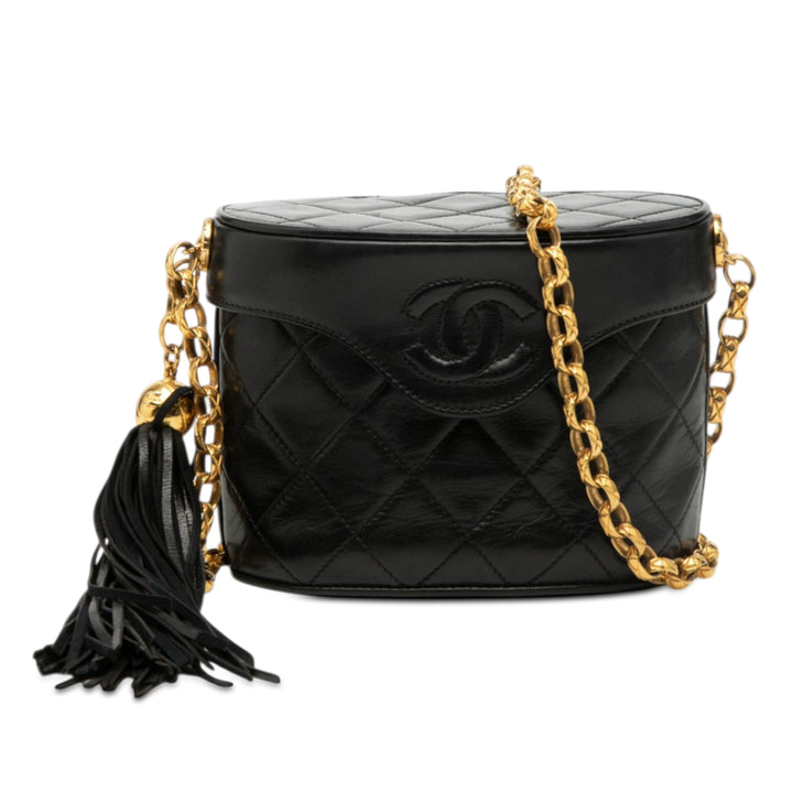 Chanel CC Matelassé Cuir d’agneau Pompon Vanity