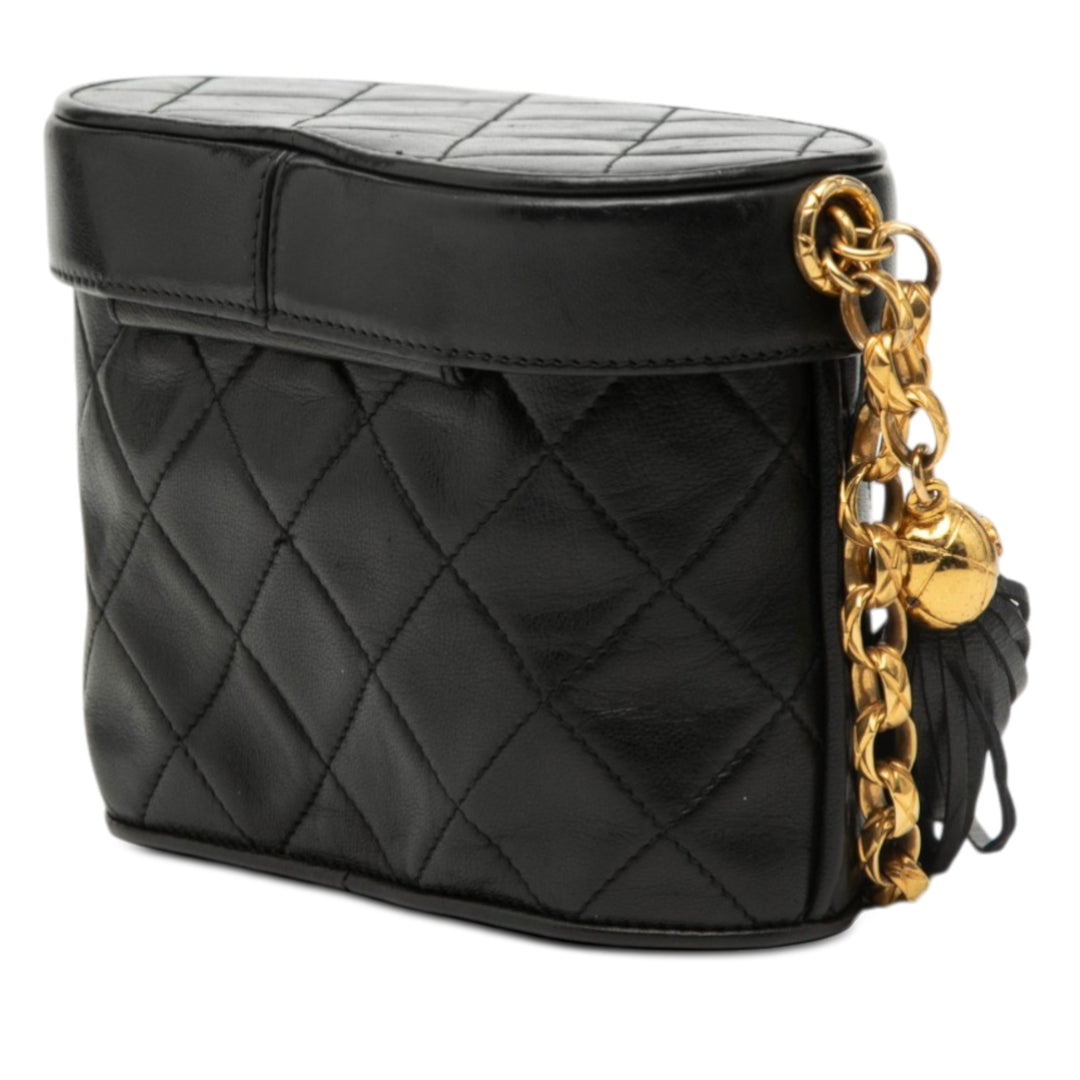Chanel CC Matelassé Cuir d’agneau Pompon Vanity