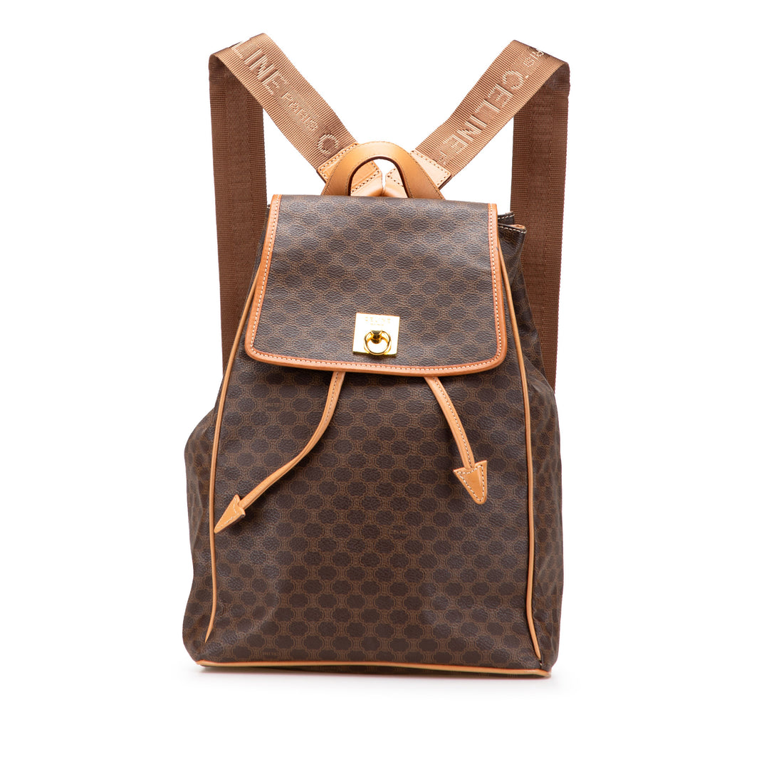 Macadam Coated Canvas Backpack Brown - Gaby Paris