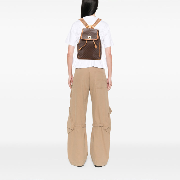 Macadam Coated Canvas Backpack Brown - Gaby Paris