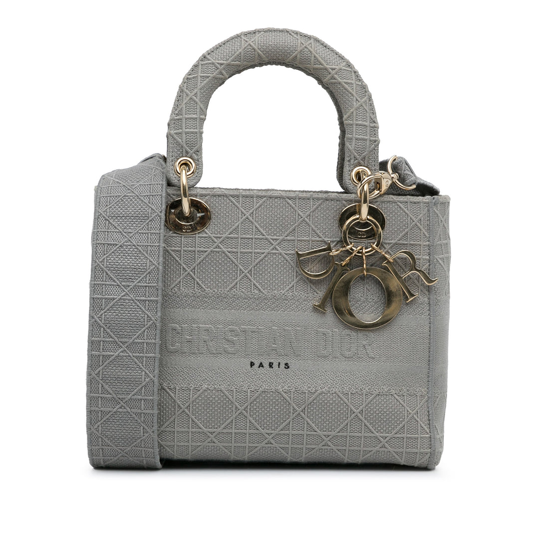 Dior Medium Cannage Lady D-Lite Gray - GABY PARIS