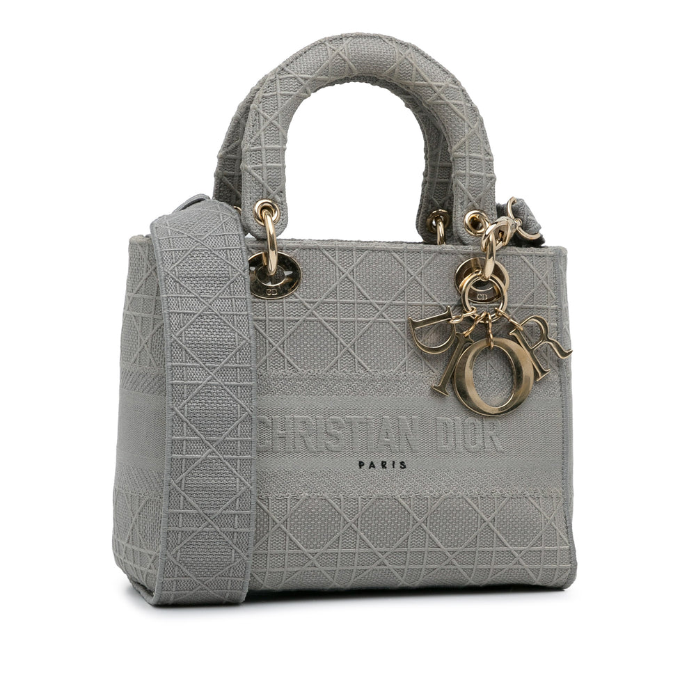 Dior Medium Cannage Lady D-Lite Gray - GABY PARIS