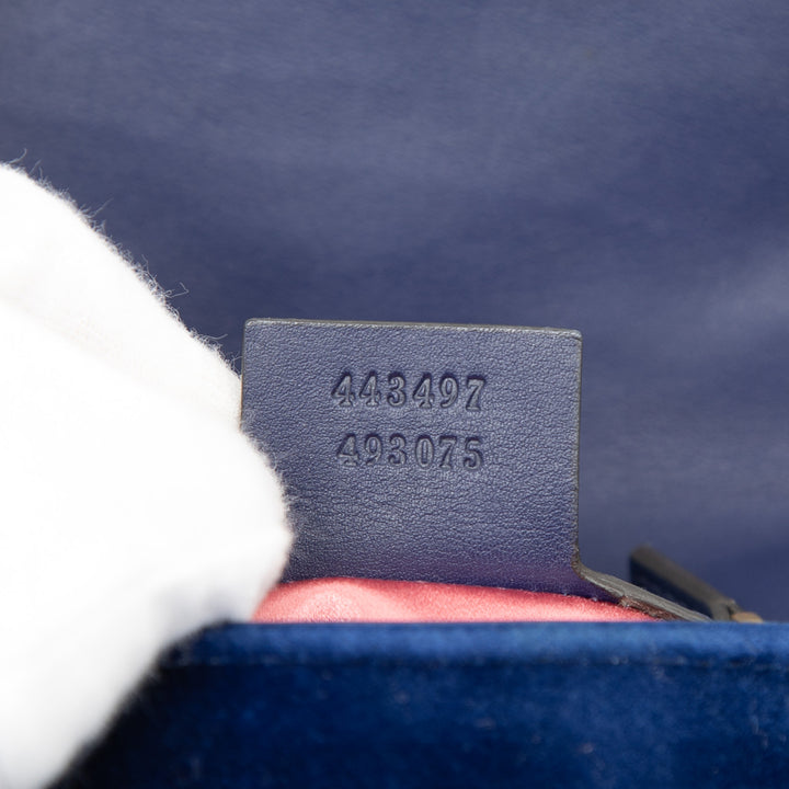 GG Marmont Matelasse Sac Moyen Bleu