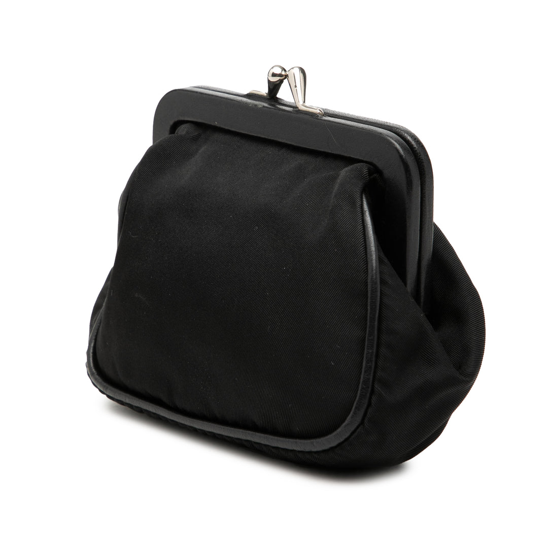 Prada Tessuto Kiss Lock Frame Coin Pochette