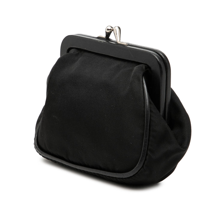 Prada Tessuto Kiss Lock Frame Coin Pochette