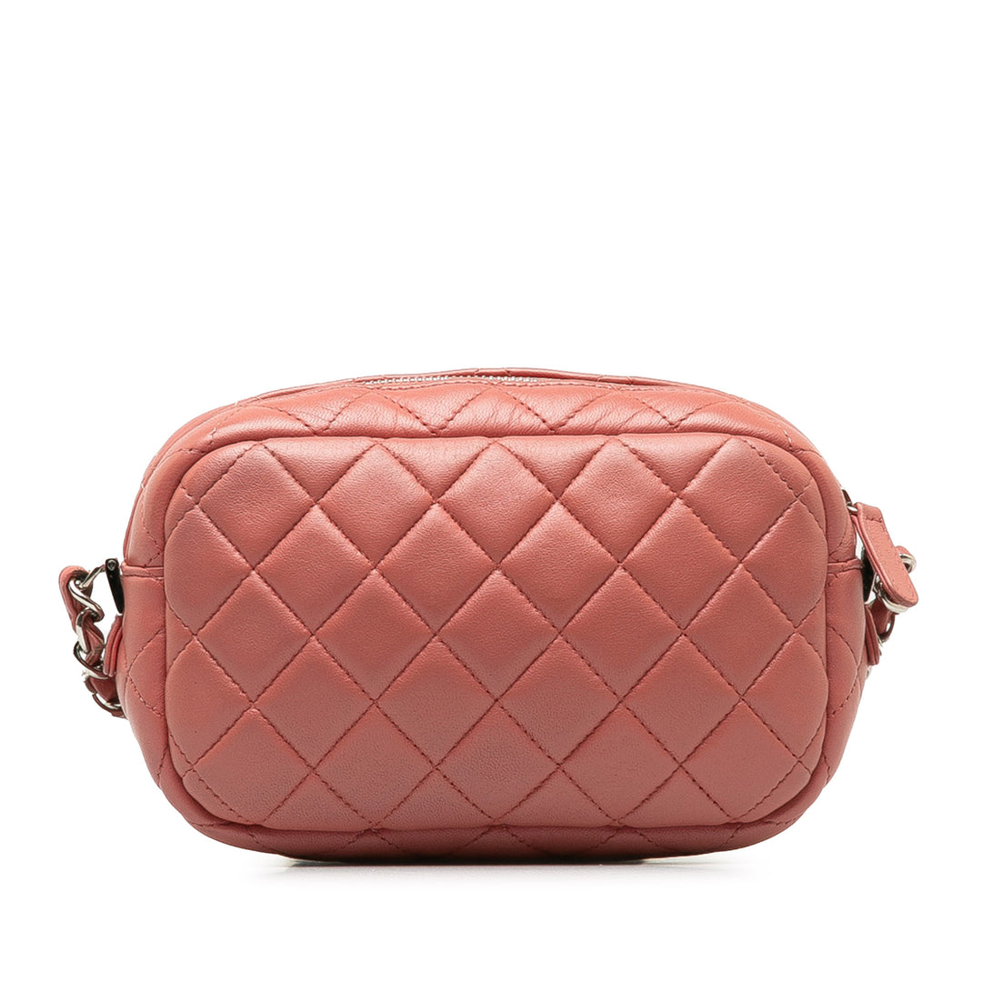 Mini Lambskin Camera Case Pink - Gaby Paris