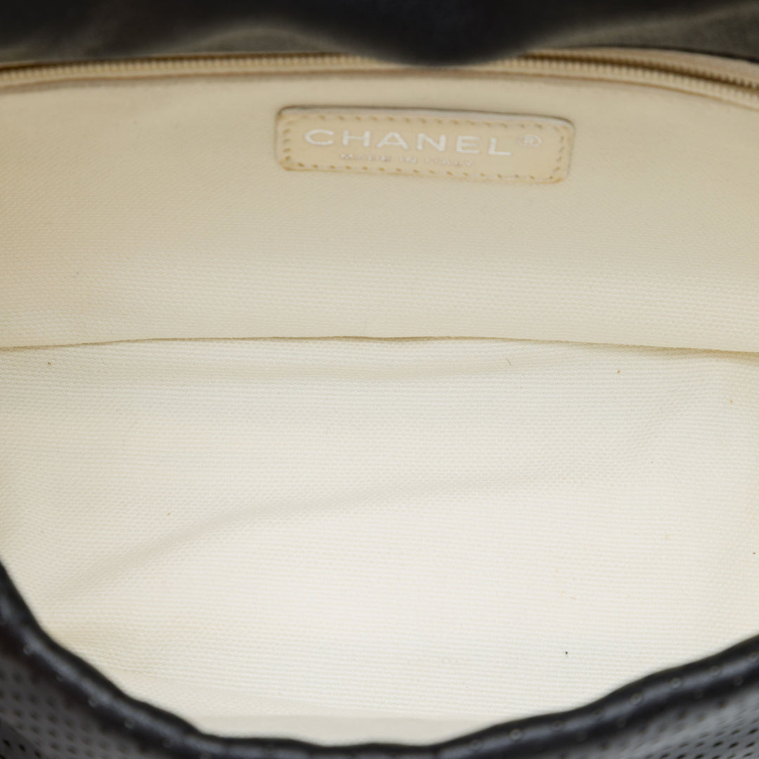 Chanel perforé Baseball Spirit à rabat Cuir d'agneau