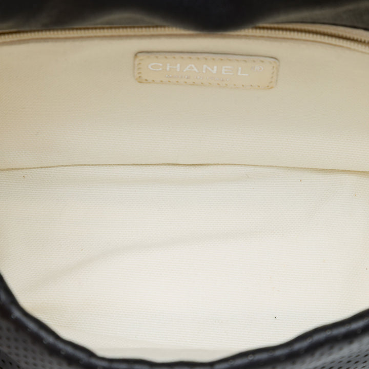 Chanel perforé Baseball Spirit à rabat Cuir d'agneau