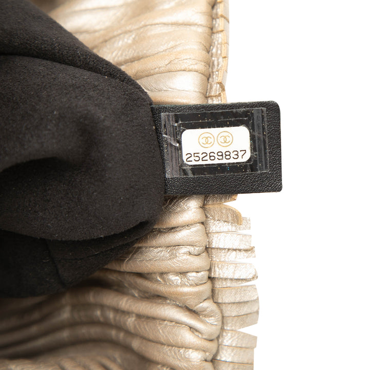 Chanel Small Metallic Cuir de veau Coco Pleats Drawstring Sac à dos