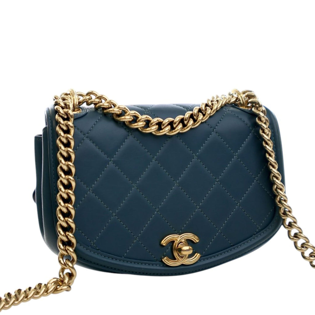 Chanel Mini Matelassé Cuir de veau Underline à rabat