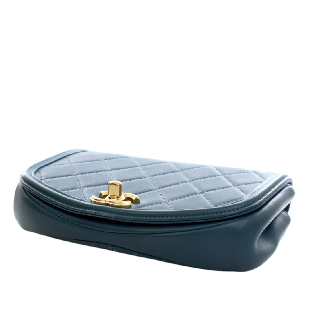 Chanel Mini Matelassé Cuir de veau Underline à rabat