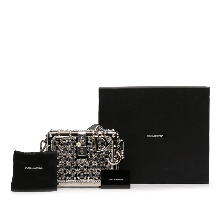 Dolce & Gabbana Strass Orné Jacquard Dolce Sac boîte Noir – vue 11 – GABY PARIS