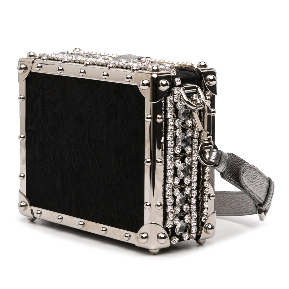 Dolce & Gabbana Strass Orné Jacquard Dolce Sac boîte Noir – vue 2 – GABY PARIS