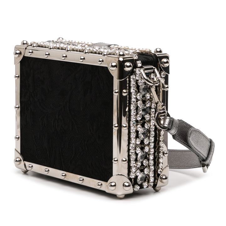 Dolce & Gabbana Strass Orné Jacquard Dolce Sac boîte Noir – vue 2 – GABY PARIS