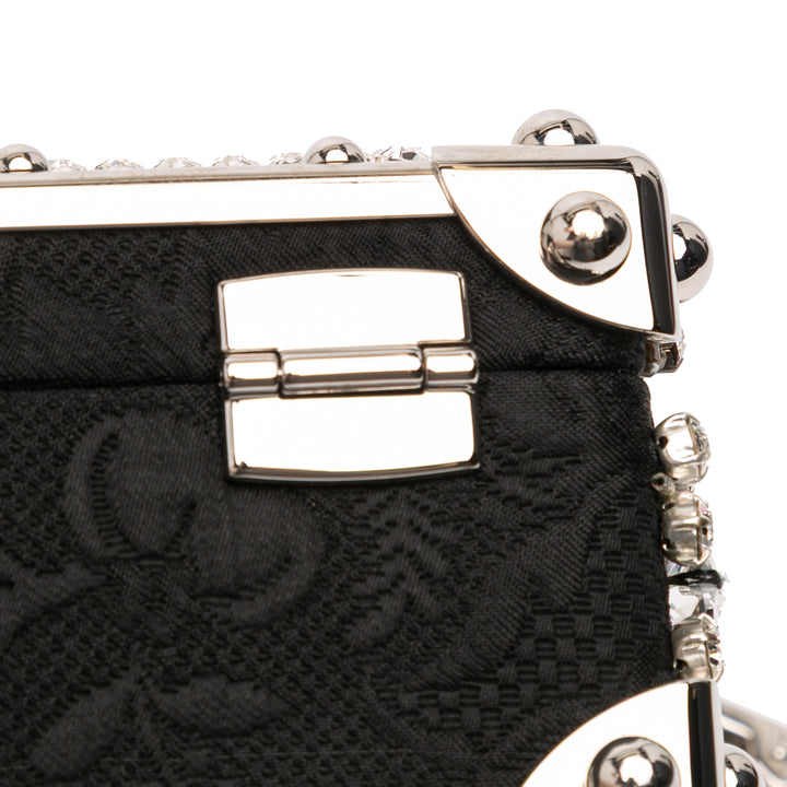Dolce & Gabbana Strass Orné Jacquard Dolce Sac boîte Noir – vue 6 – GABY PARIS