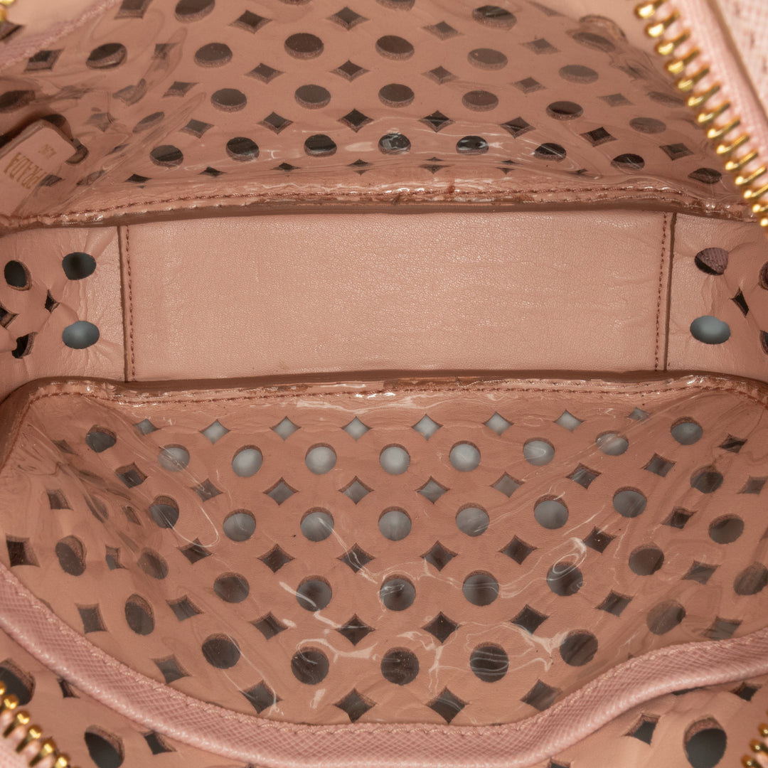 Perforated Saffiano Crossbody Pink - Gaby Paris