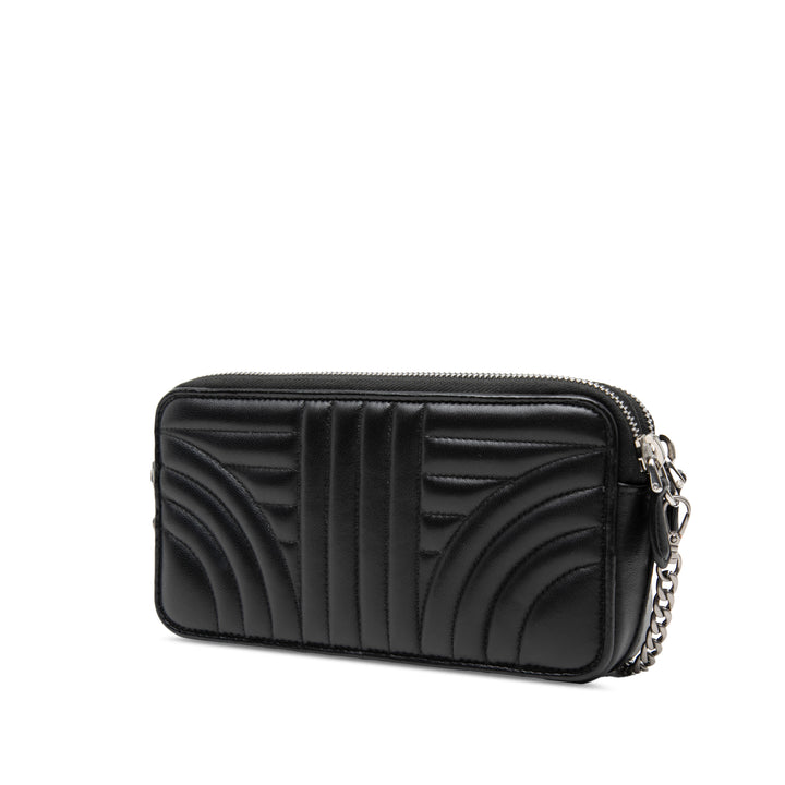 Prada Mini Soft Veau Impunture Diagramme Double Zip Sac porté croisé