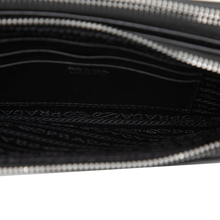 Prada Mini Soft Veau Impunture Diagramme Double Zip Sac porté croisé