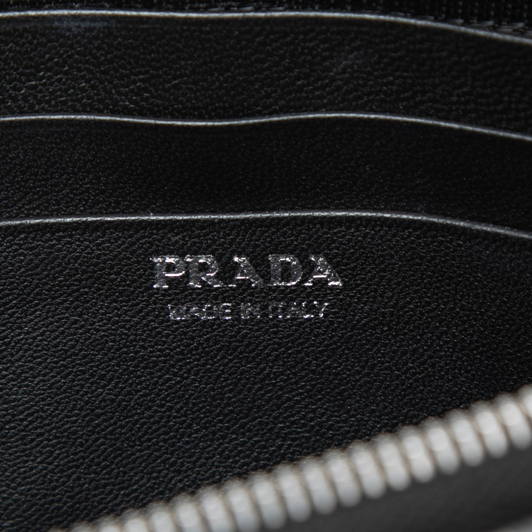 Prada Mini Soft Veau Impunture Diagramme Double Zip Sac porté croisé