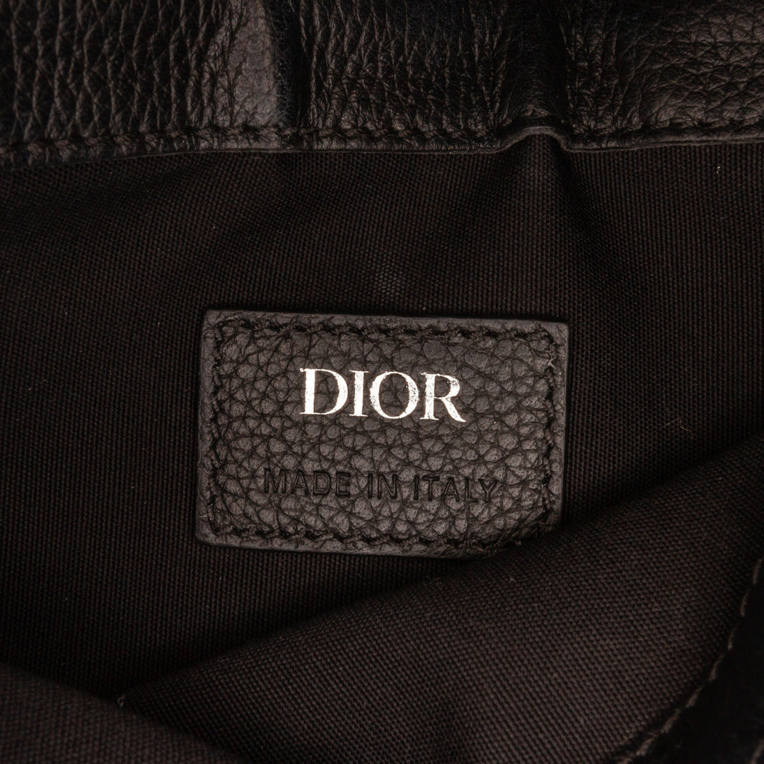 Oblique Canvas Saddle Messenger Bag Black - Gaby Paris