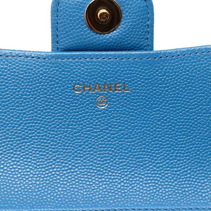 Chanel CC Matelassé Caviar Sunglasses Étui avec chaîne