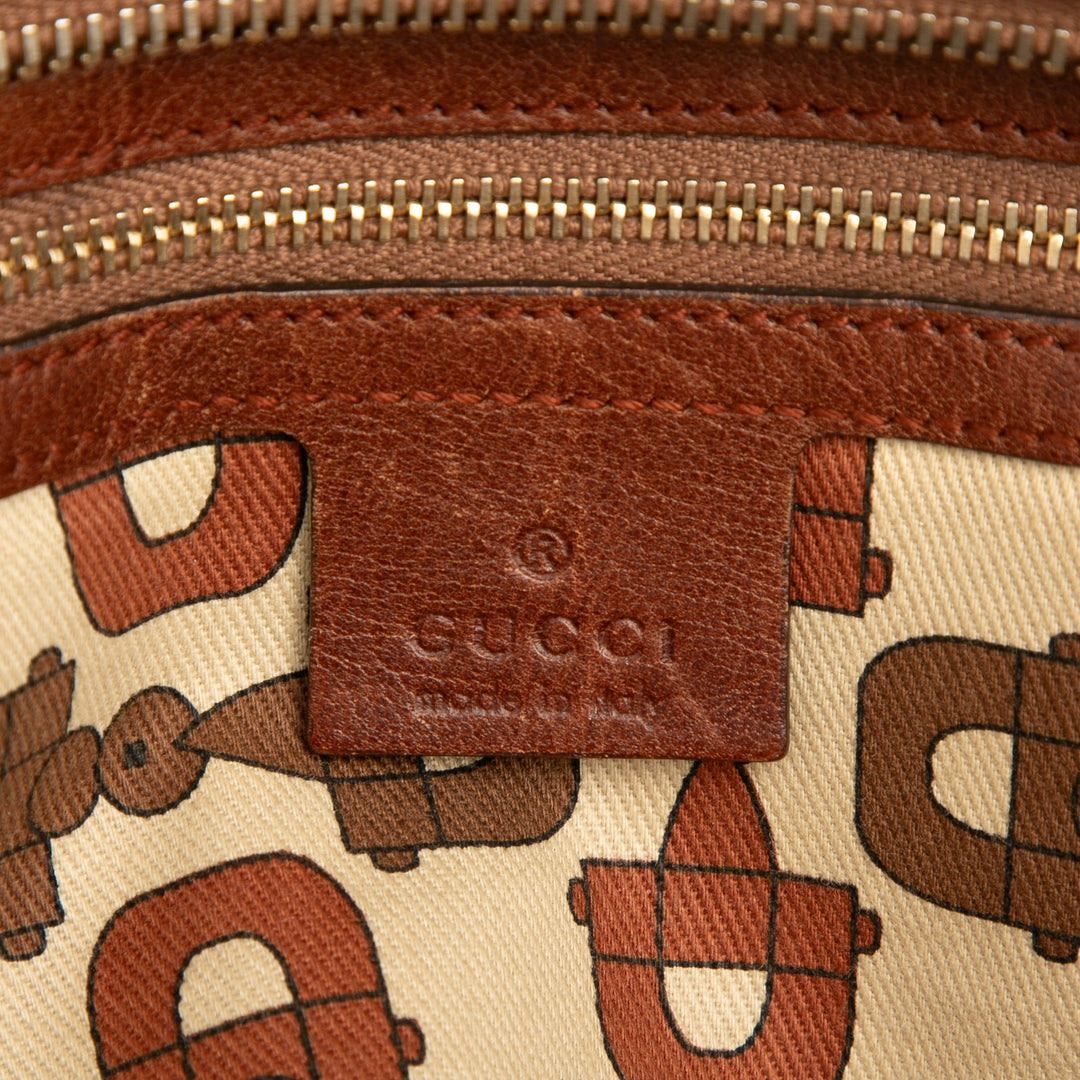 Gucci Guccissima Trimmed Cuir Signoria Boston Bag