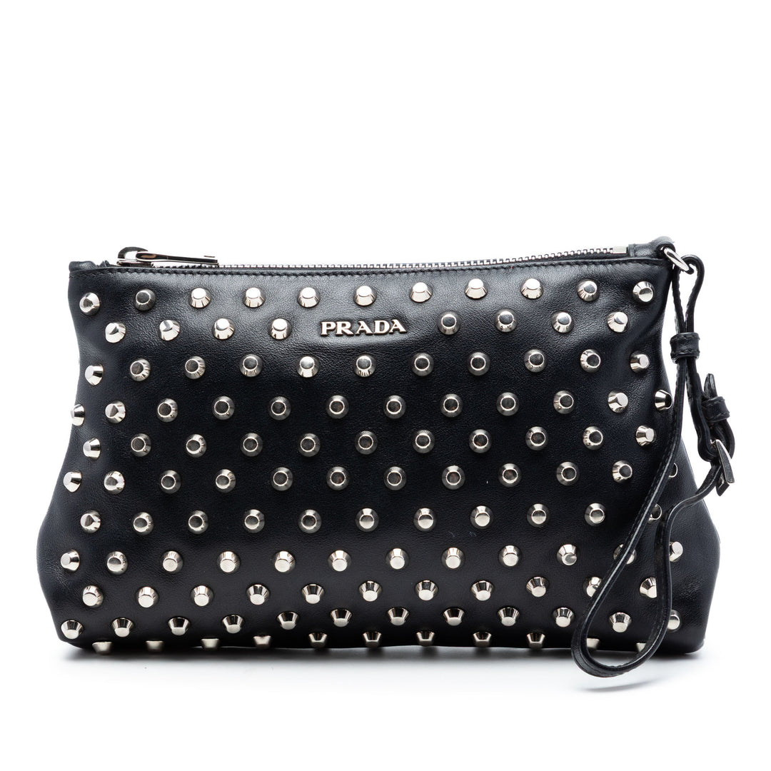 Prada clouté Cuir Pochette