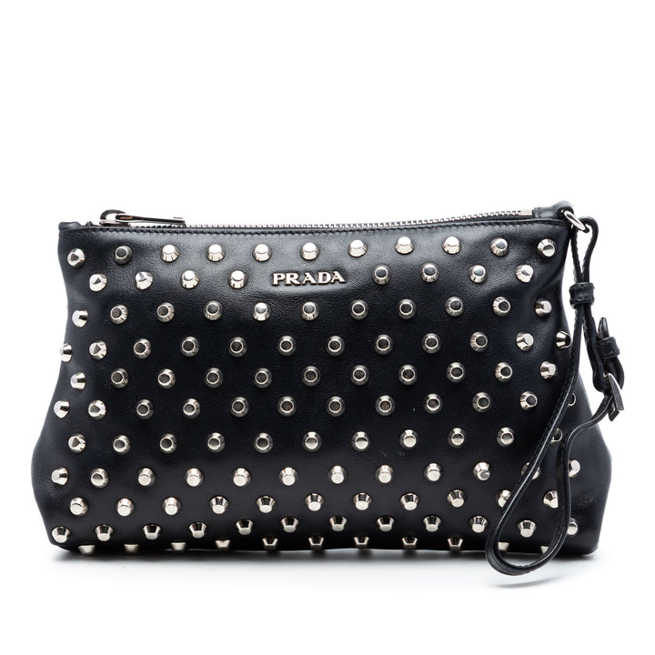 Prada clouté Cuir Pochette