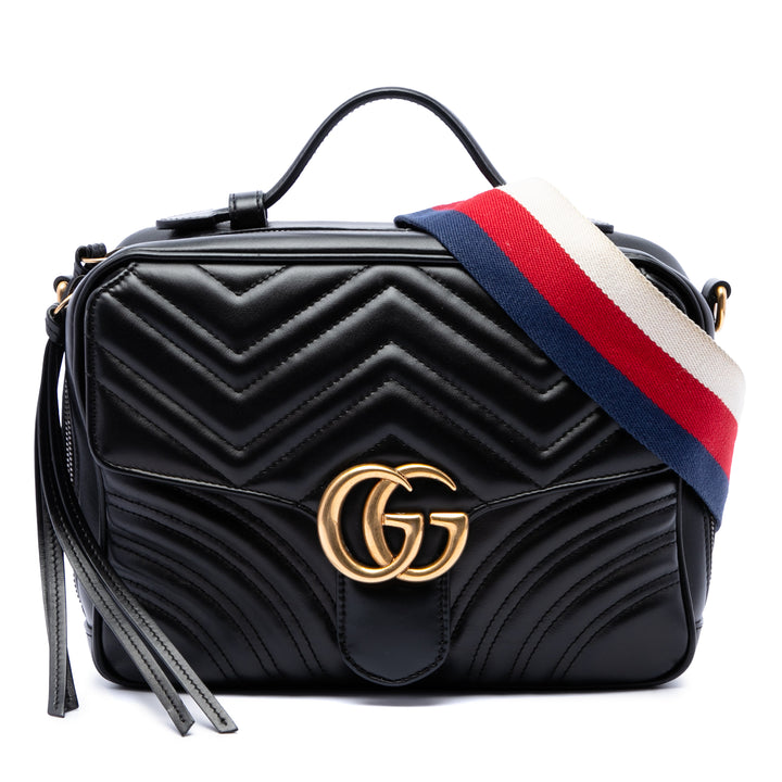 Gucci Small GG Marmont Matelasse Cuir de veau Sylvie sac à anse supérieure