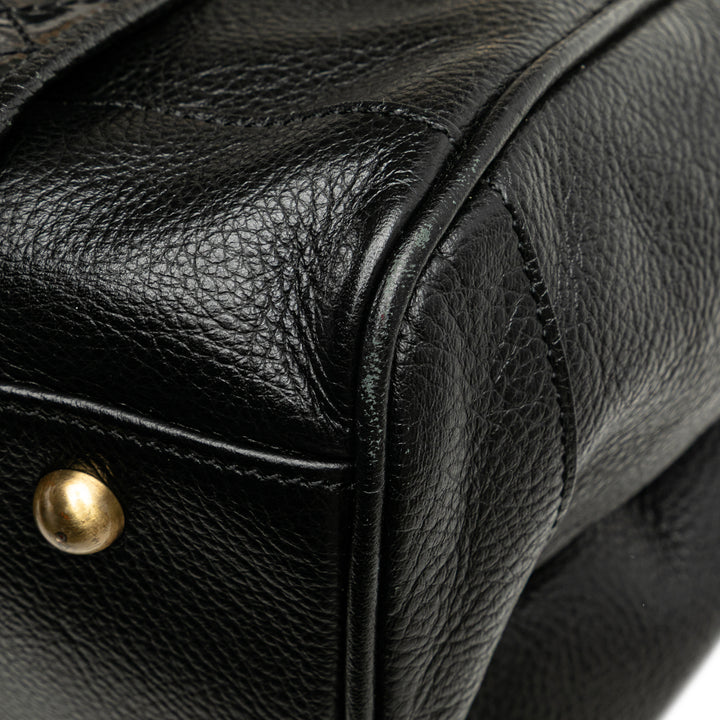 Leather Handbag Black - Gaby Paris